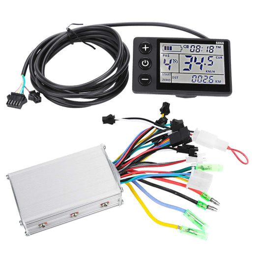 36v Brushless Motor Controller Scooter Controller Kit 24V-48V Electric Bicycle Brushless Motor Controller with LCD Display Panel Sw900 S900 Ebike Display Speed Controller (36V/48V 350W)